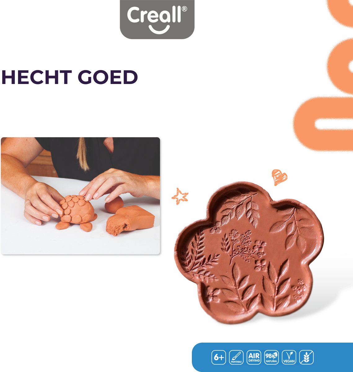 Creall Do & Dry | Luchtdrogende klei kleur Terra | 1 x 500g | Made in Holland | Zacht en klaar voor gebruik | Made in Holland | Knutselwerk kinderen, school, hobby, DIY en creatieve projecten — afbeelding 11