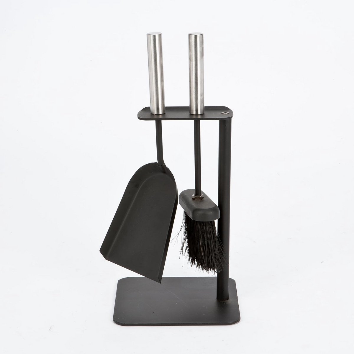 Haardset 2-delig Zwart en Tin - Klassiek Schoorsteen Gereedschap 35 cm