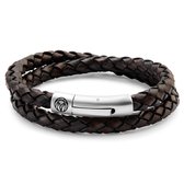 Collins 6 mm Bruine Leren Wikkelarmband