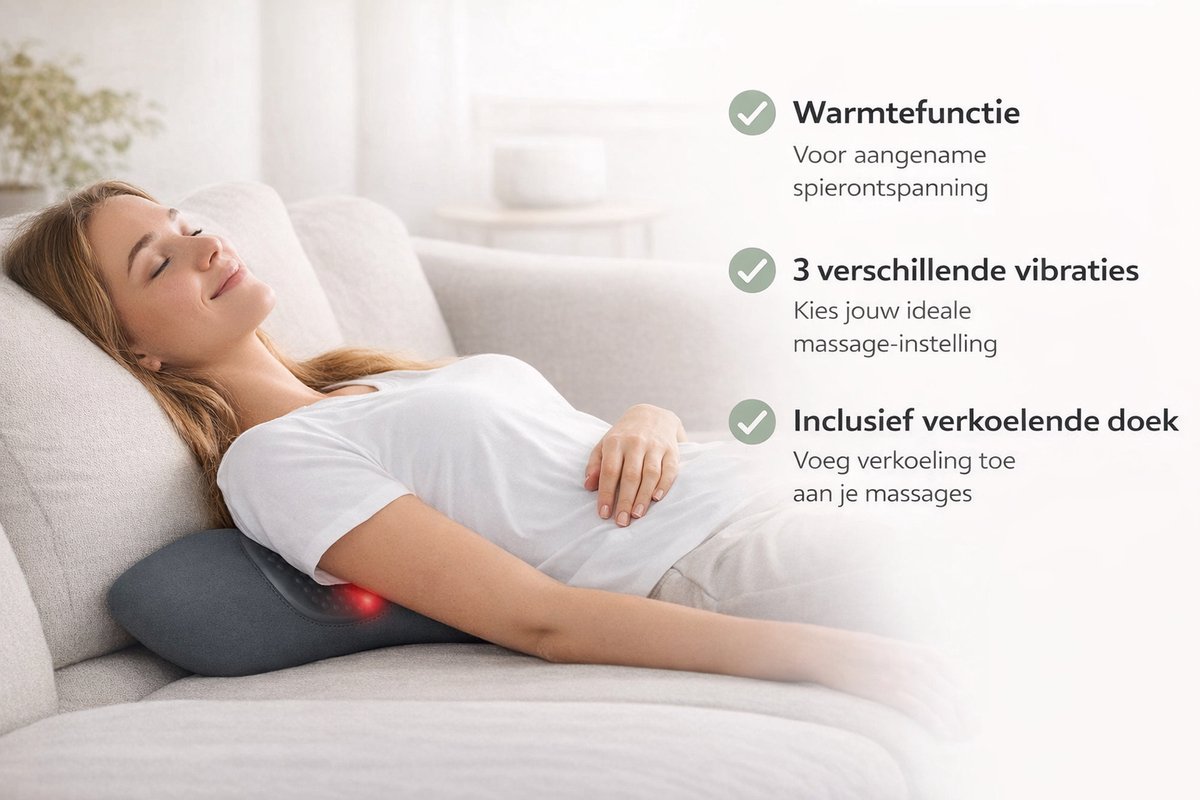 PD4U Massagekussen met Warmtefunctie voor Rugpijn - afbeelding 2