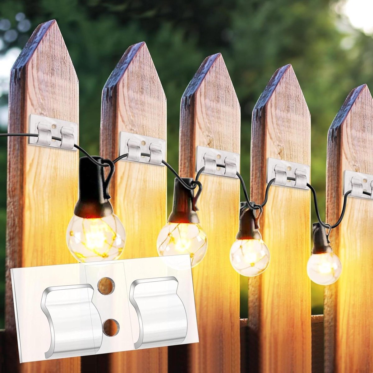 LED Buitenlicht Clips - Transparante Clips met Waterdichte Plakstrips - Feestdecoratie Haken voor Kerst en Halloween - Zelfklevende Kabel Organizer