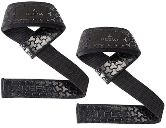 Reeva sangles de levage noires (ultra grip) - sangles de levage avec rembourrage - vendues par paire - noir - mixte