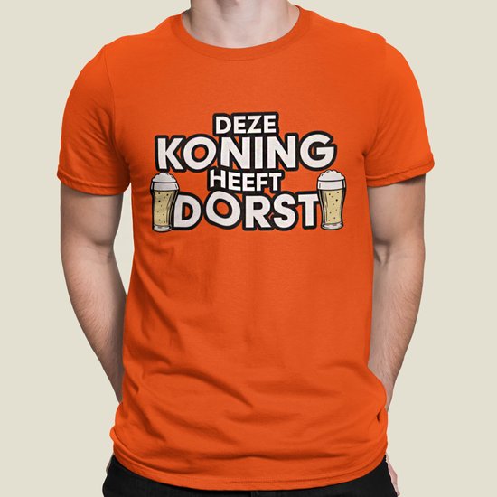 Oranje Koningsdag T-Shirt Deze Koning Heeft Dorst 2XL