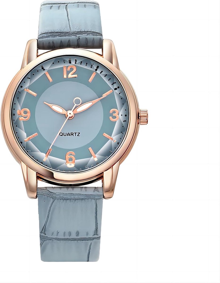 Dames Horloge - Moderne Polshorloge - Dagelijks Gebruik - Roestvrijstalen Kast - 34mm Kastdiameter - Blauw