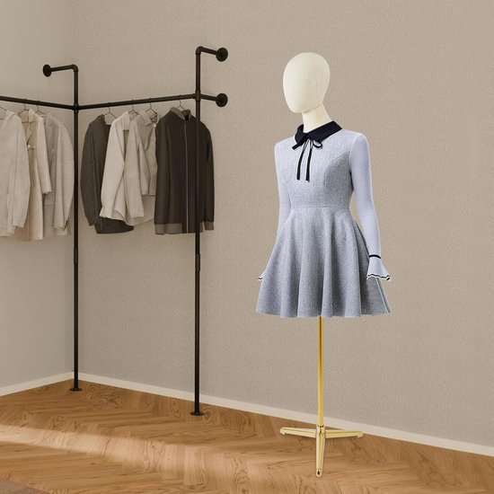 Dames Etalagepop Bovenlichaam - Mannequin Vrouwelijk - Kleding Presentatie - Verstelbare Hoogte Flexibele Armen - 92cm Model 65-120cm Hoogte - Goud — afbeelding 2