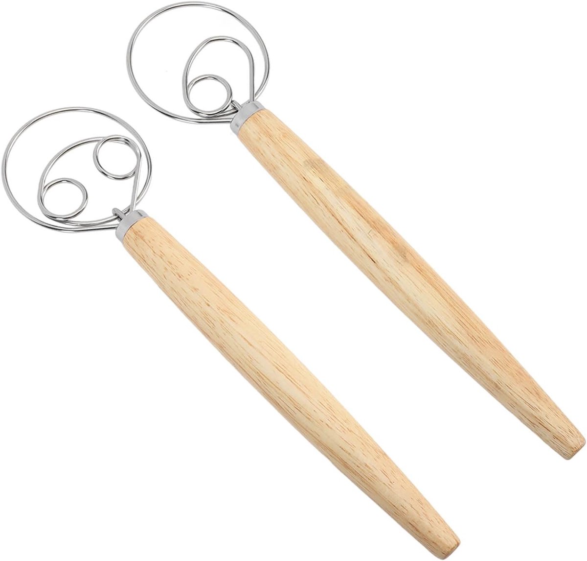 Deense Deegklopper Set - Brood Garde - Deeg Mengen - Roestvrij Staal - Met Houten Handvat