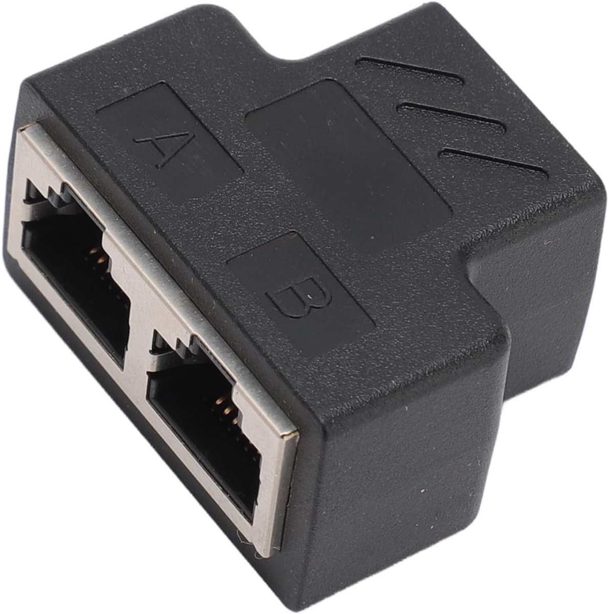 Ethernet Splitter - RJ45 Adapter - Netwerk Uitbreiden - Vergulde Connectoren - 100 meter - Zwart