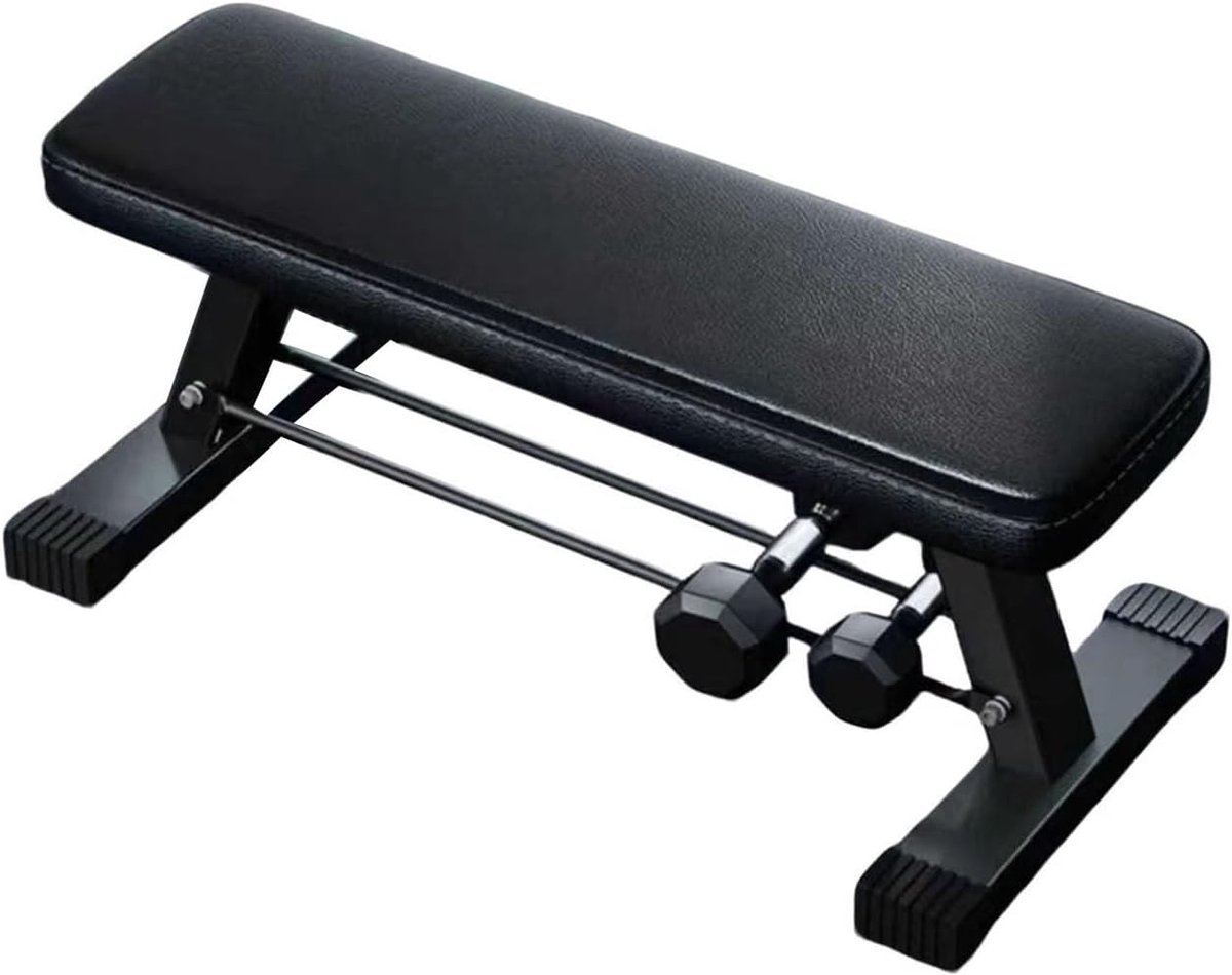 Halterbank - Fitness Bank - Krachttraining Thuis - 300 Kg Draagvermogen - 105x52x15 cm - Zwart