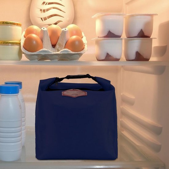 Geïsoleerde Tas - Koeltas Boodschappen - Lunch School - Waterdicht Ontwerp - 27x26x8cm - Donkerblauw — afbeelding 4