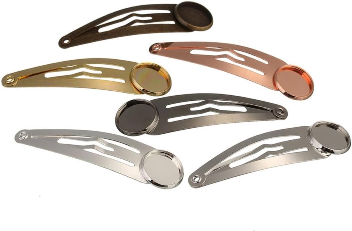 Haarclips Dames - Bobby Pinnen - Haar Styling - Ronde Dienblad Design - 12 Mm Breed - Zwart