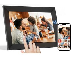 DEXO® Digitaal Fotolijstje – Digitale Fotolijst – Digitale Fotolijst Met Wifi - Zwart - 27cm x 19cm x 3cm