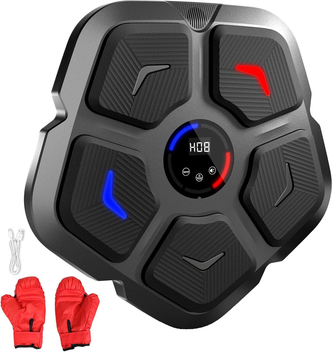 Muziek Boksmachine - Interactieve Trainer - Fitness Training - Smart Bluetooth LED - Wandmontage - Zwart