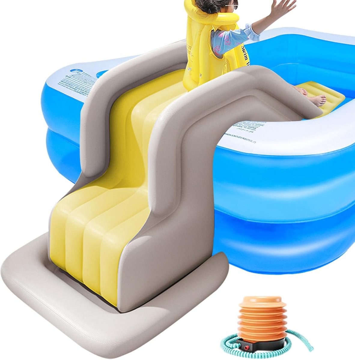 Opblaasbare Glijbaan - Waterpark Speelgoed - Zomer Plezier - Krasbestendig Materiaal - 200x80x85cm - Geel Groen Roze