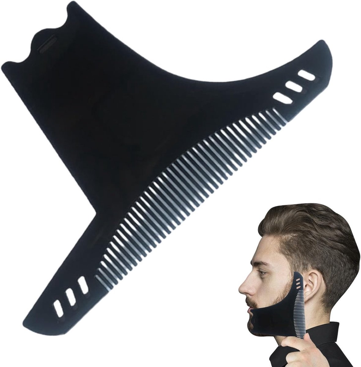 Baardkam Baardvormer - Gereedschap Mannen - Baard Modelleren - Ingebouwde Geleider - 17.5 x 10.2 cm