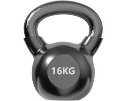 Kettlebell Gewicht – Kogelhalter Halter – Beginners Krachttraining – Massief Gietijzer – 16kg – Zwart