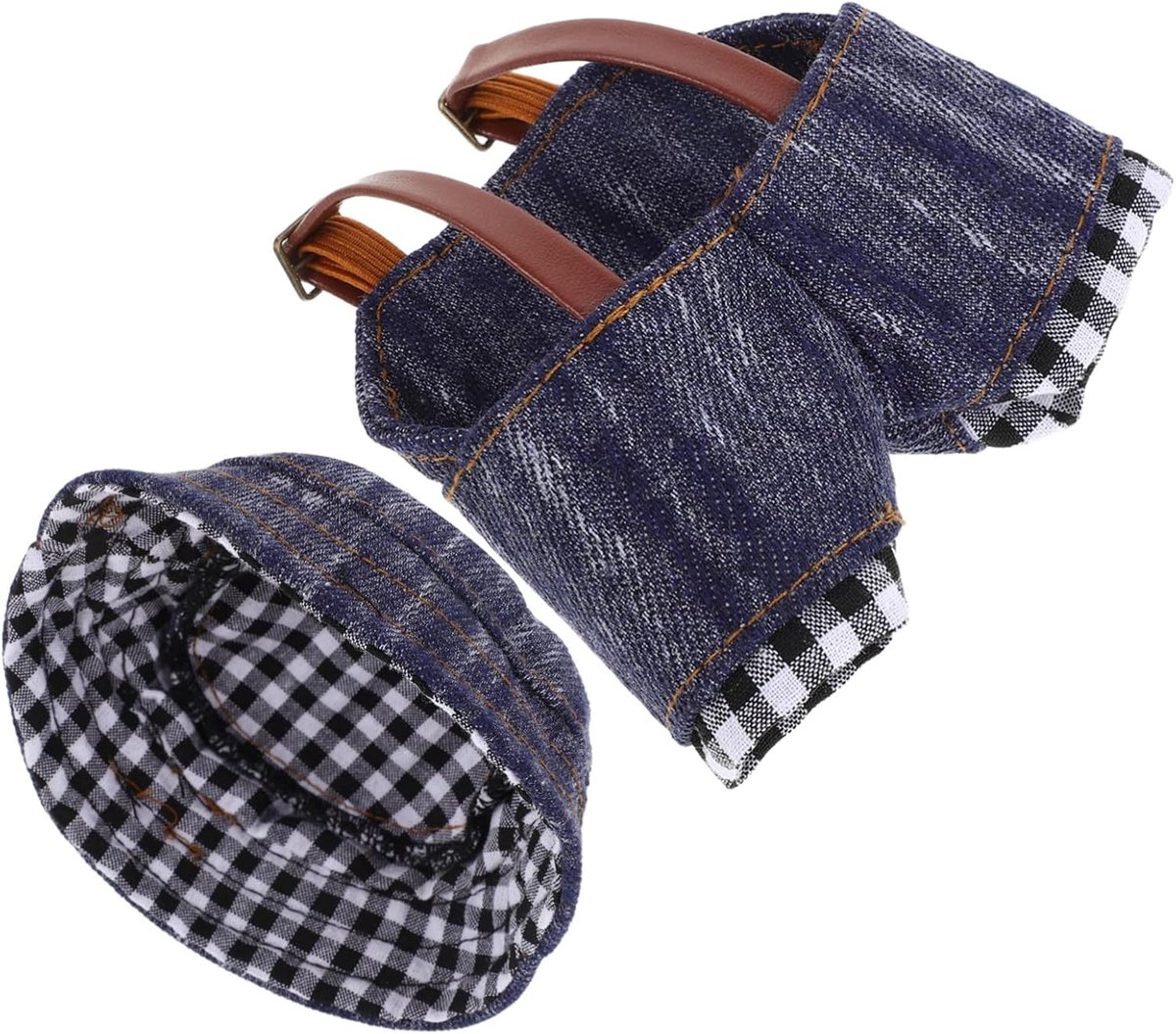 Poppenkleding Set - Accessoires voor poppen - DIY poppen aankleden - Denim materiaal - 8.5x8.5x0.2CM - Multi