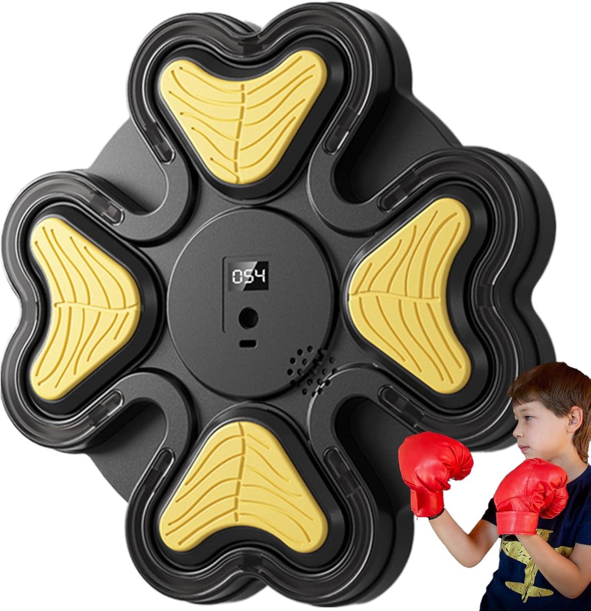 Bokstrainingsmachine - Intelligente schijf - Fitness oefening - Meet trainingsduur - 28 x 28 cm - Zwart