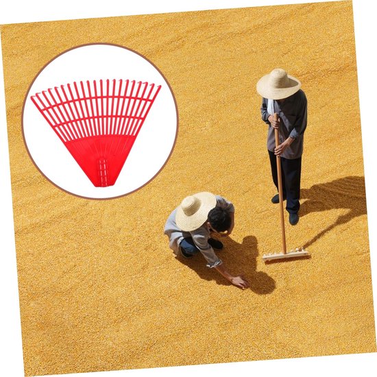 Gazonhark Bladeren - Kunststof Hark - Efficiënte Reiniging - Lichtgewicht Ontwerp - 45x45x45 mm - rood — afbeelding 3