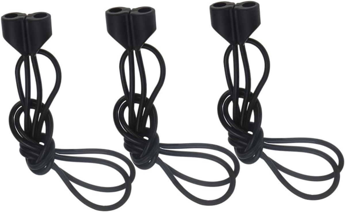 Koptelefoon Anti-verlies Touw - Draagkoord Oortjes - Veilig Luisteren - 3 Stuks Set - 71cm Lengte - Zwart