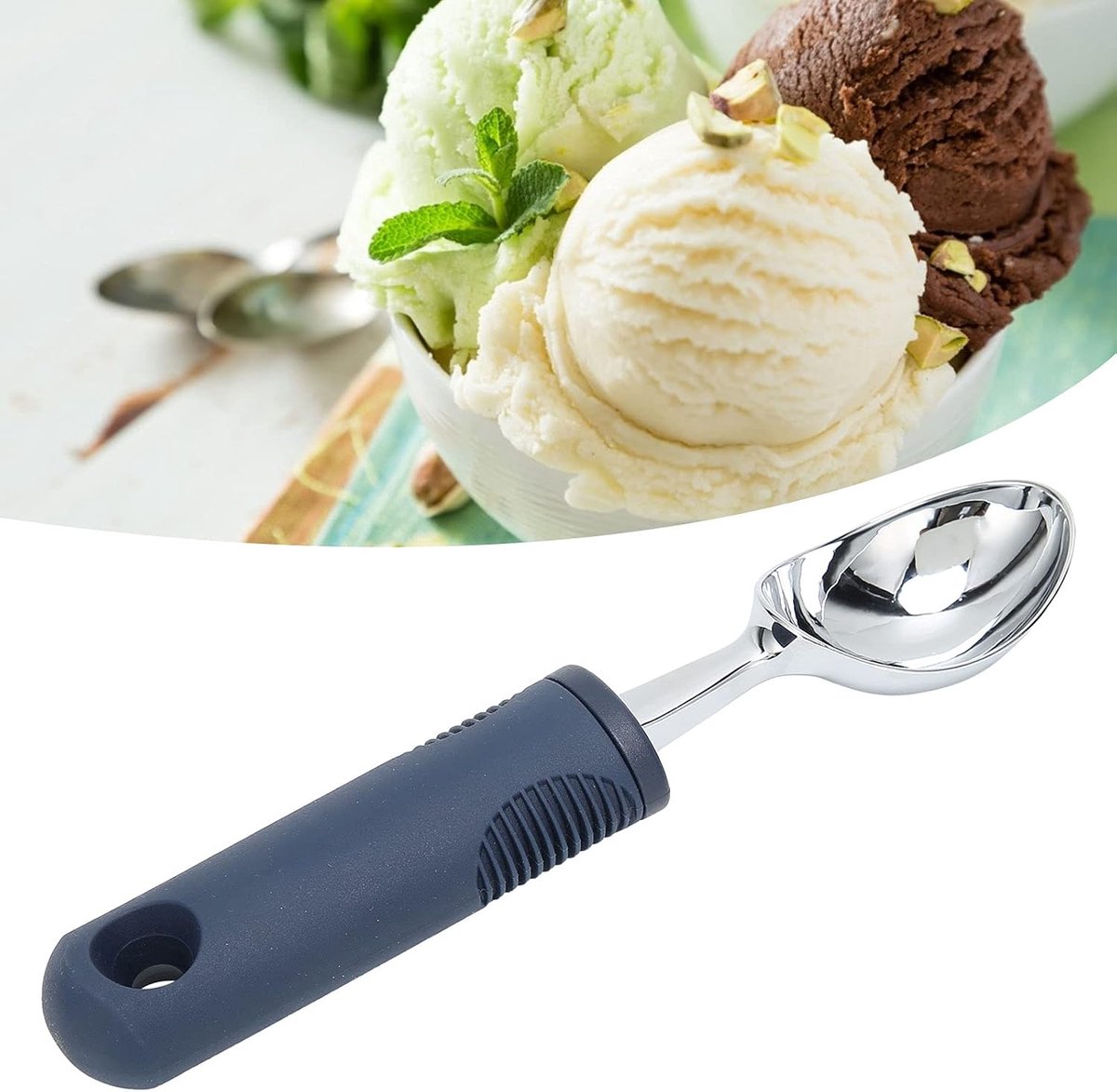 Ijsschep - Koekjesschep - IJs Scheppen - Vaatwasmachinebestendig - 20.4 cm Lengte - Donkerblauw