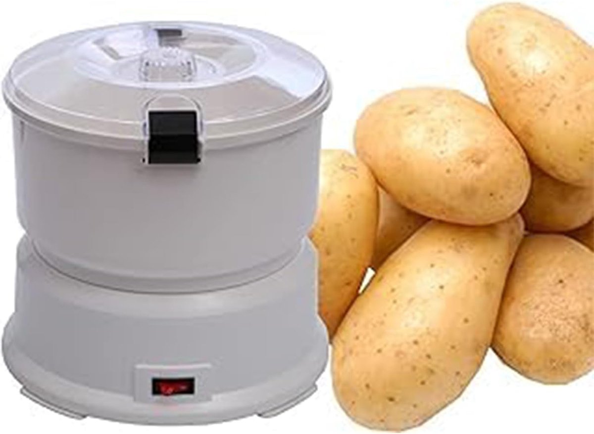 Elektrische Aardappelschilmachine - Automatische Dunschiller - Snel Groenten Schillen - 2-in-1 Functie - 1kg Capaciteit - Wit