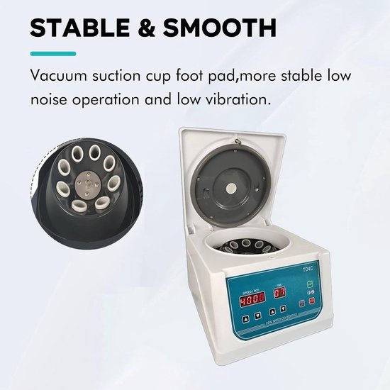Laboratorium Centrifuge - Klinische Centrifuge - Prp Separatie - Borstelloze Motor - 0-4000 Tpm Rotor — afbeelding 3
