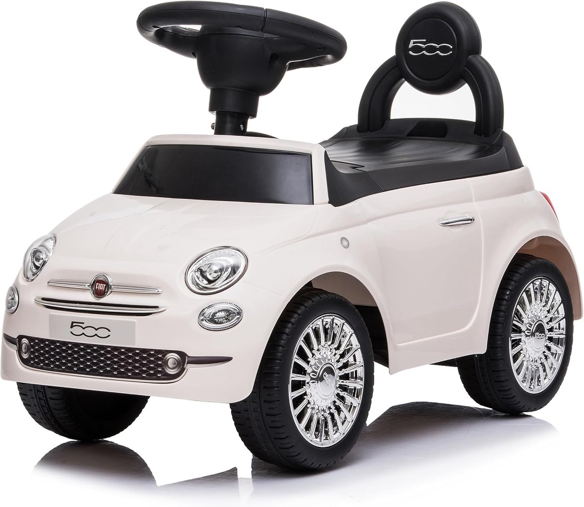 Kindervoertuig Loopauto - Babyauto Rijspeelgoed - Motorische Ontwikkeling - Stuur met Geluid - 61 x 28 x 38 cm - Wit