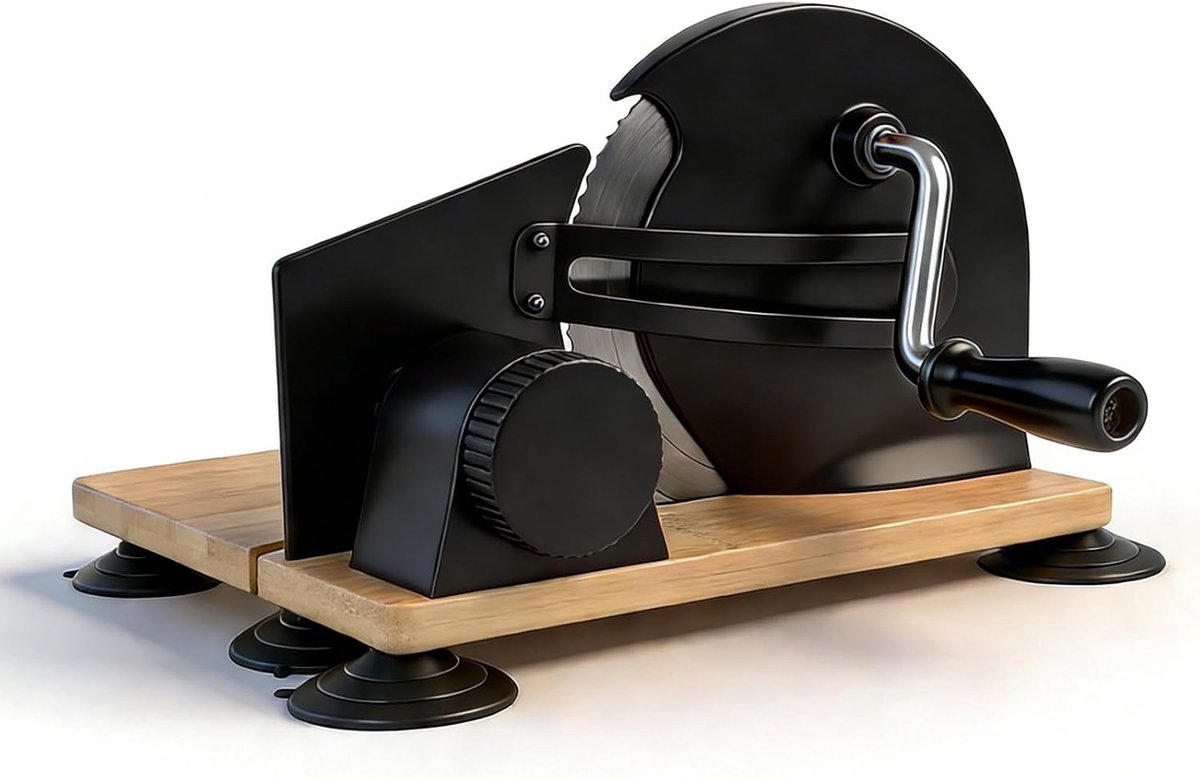 Handmatige Broodsnijder - Brood Snijmachine - Gelijkmatig Snijden - Verstelbare Dikte - 25x28x19 cm - Zwart