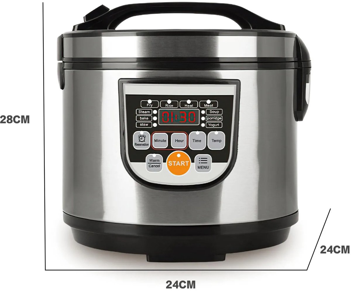 De Warenloods - Rijstkoker 5 liter - Elektrische rijstkoker - Multifunctionele rijstkoker