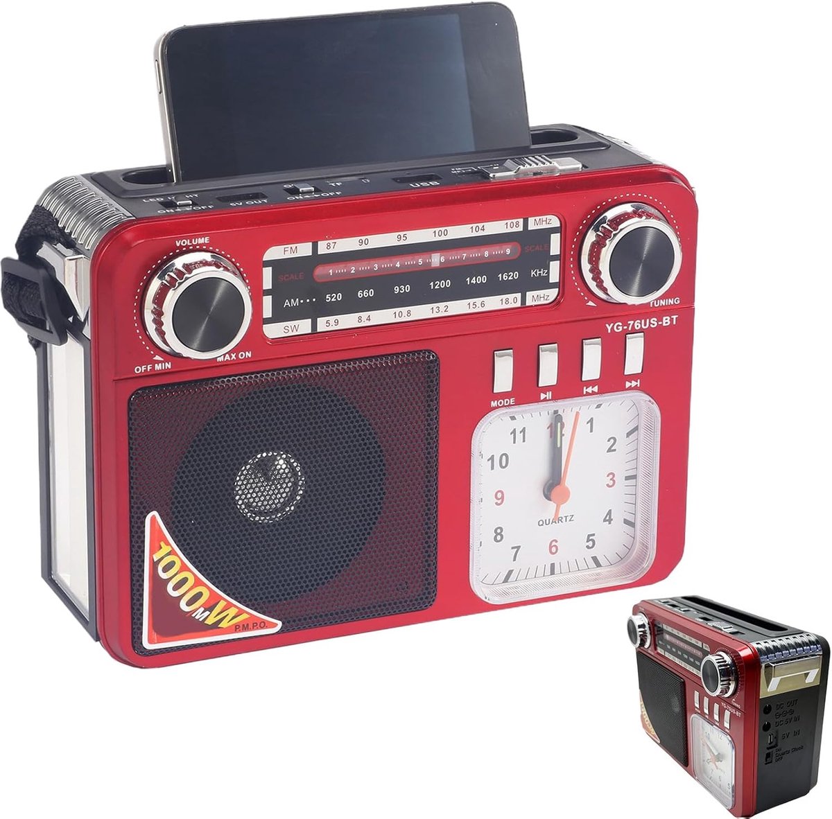 Radio met Zonnepaneel - Draagbare Radio - Outdoor Avontuur - Mobiele Telefoon Oplader - Handzaam Formaat - Willekeurig