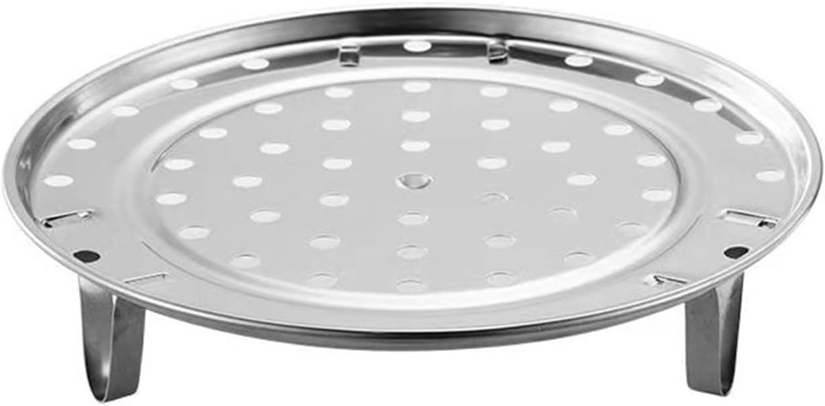 RVS Stoommand - Stoominzet Rond - Gezond Koken - Afneembare Poten - 25.5cm Diameter