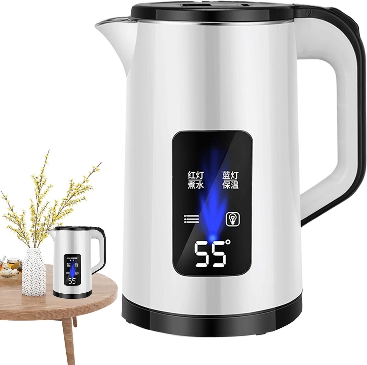 Elektrische Waterkoker - Snelle Koker - Snel Water Koken - Automatische Uitschakeling - 20 x 19 x 30 cm - Wit