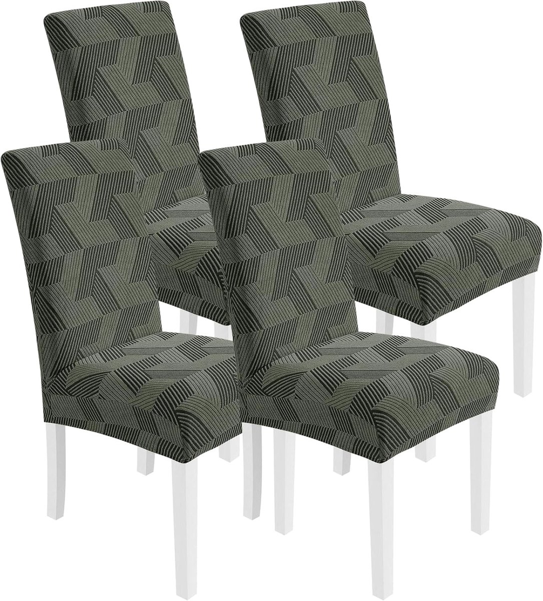 Stoelhoezen 4 Stuks - Moderne Elastische Hoezen - Eetkamer Opfrissen - Afneembaar En Wasbaar