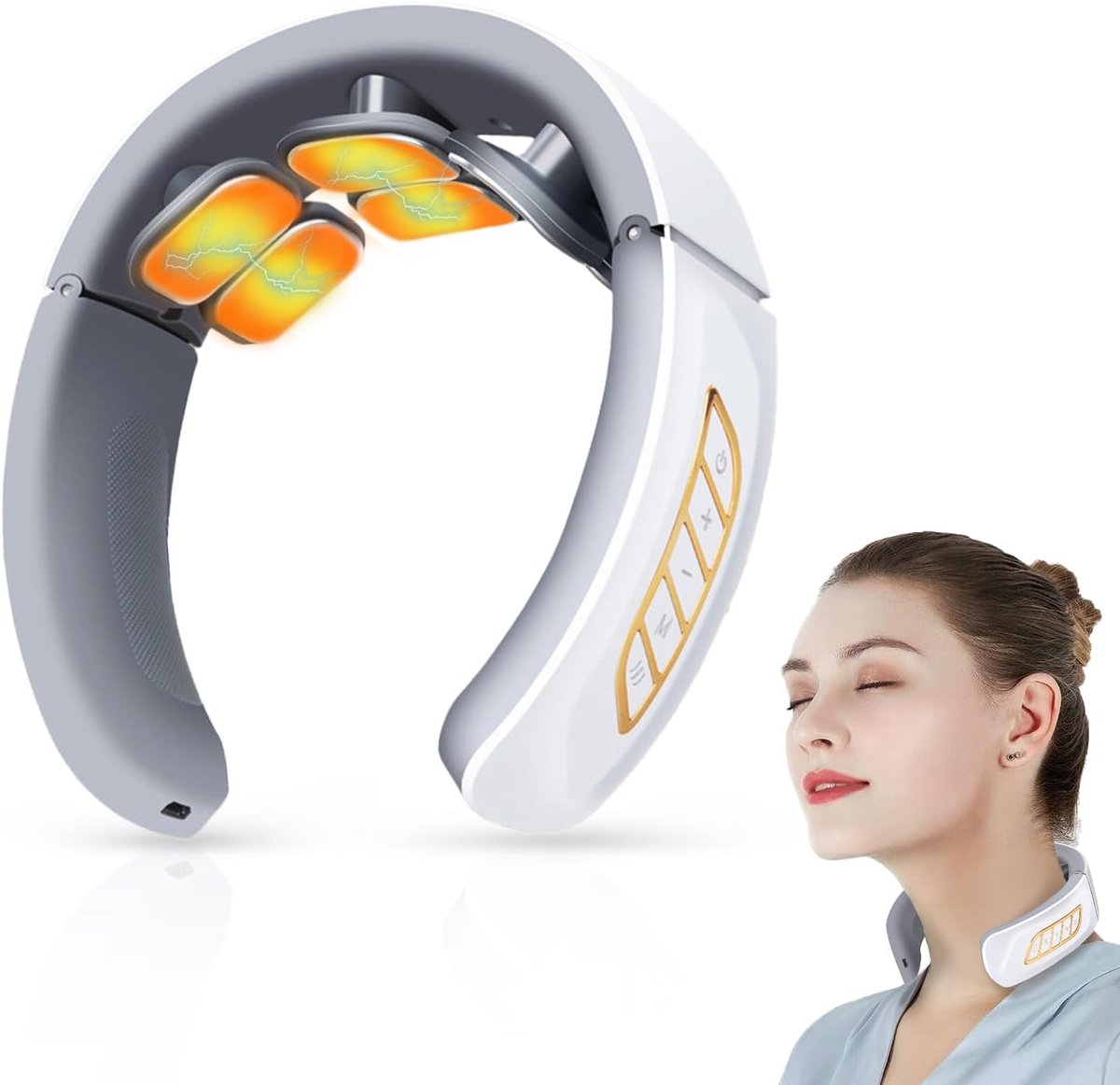Nekmassageapparaat - Halsmassage - Ontspanning - 42°C Warmtetherapie - 15 x 4 x 14 cm
