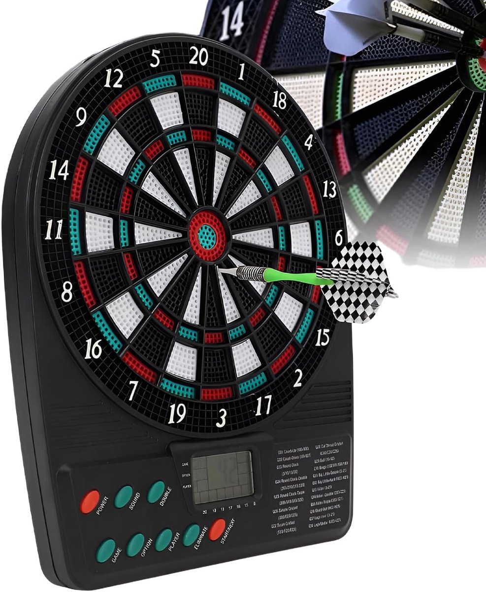 Elektronisch Dartbord - Automatisch Scoren - Spel en Plezier - 18 Spellen 159 Opties - 205x265x28 mm - Zwart