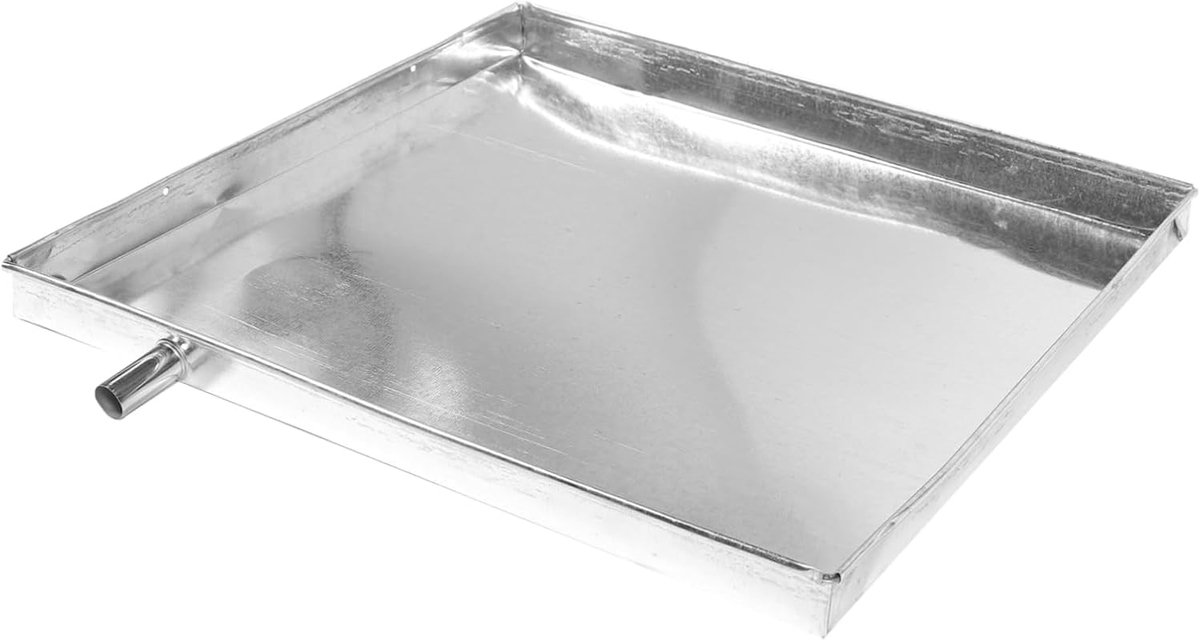 Airco Lekbak - Water Opvangbak - Voorkom Lekkage - Gegalvaniseerd Ijzer - 40x40x3 cm - Zilver