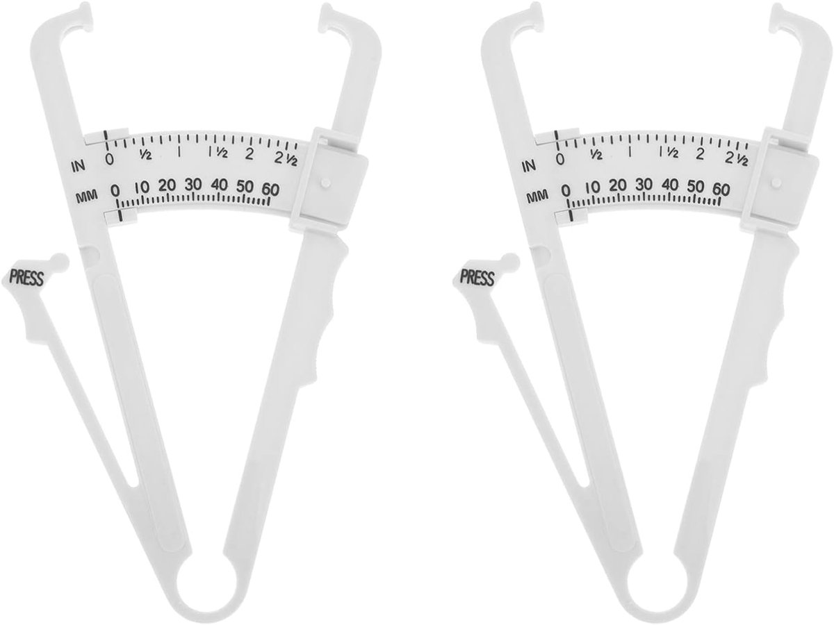 Meetinstrument Lichaamsvet - Huidplooien Meter - Gezondheid Meten - Compact Ontwerp - 17 cm Lengte - Wit
