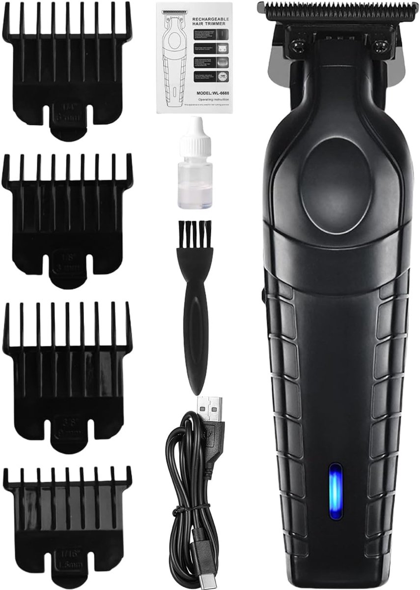 Elektrische Tondeuse Kit - Haar Trimmer - Lichaamsverzorging Mannen - Detailgeoriënteerde Cutter - 15 x 4.1 cm - Zwart