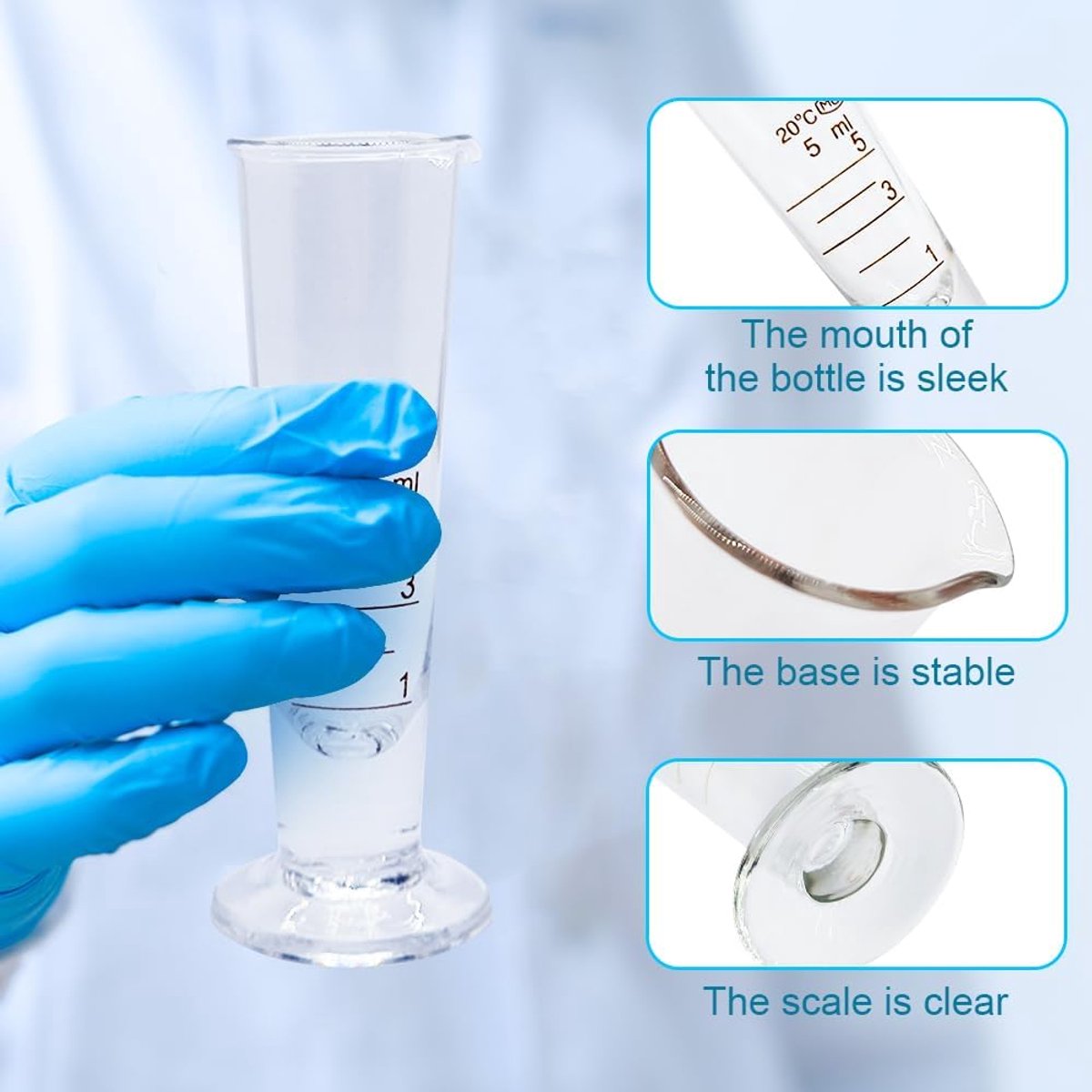 Maatbeker Glas - Conische Beker - Laboratorium Meten - Met Uitloop - 5ml