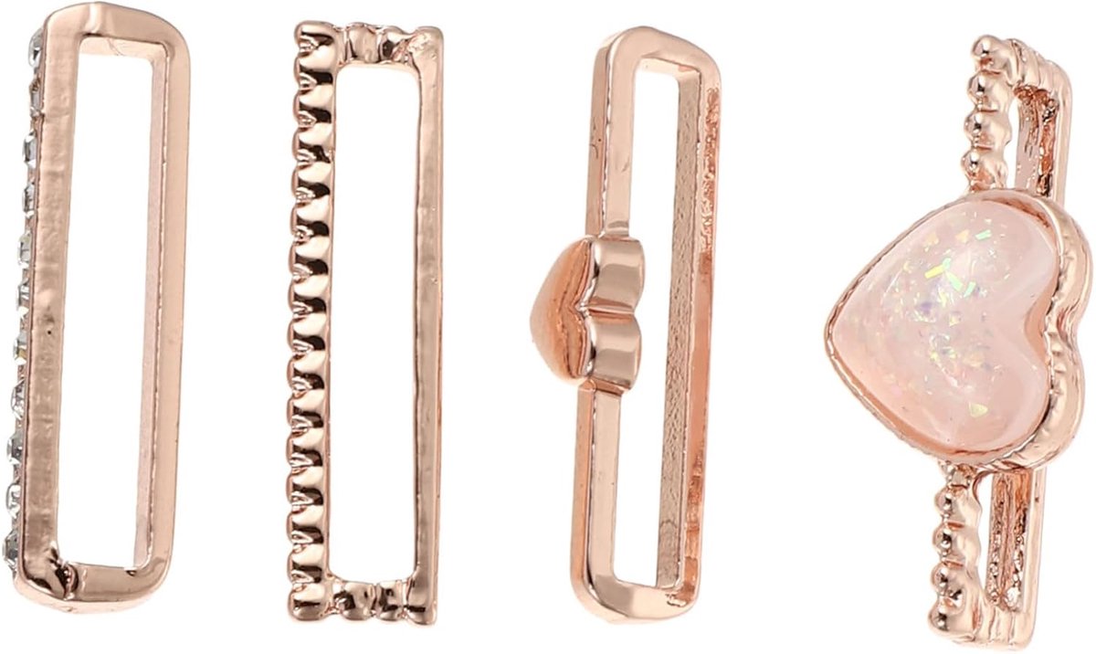 Horlogeband Decoratie - Charms Ringen - Personalisatie Polsband - 16 Stuks Set - 2.6 cm Lengte - Zilver