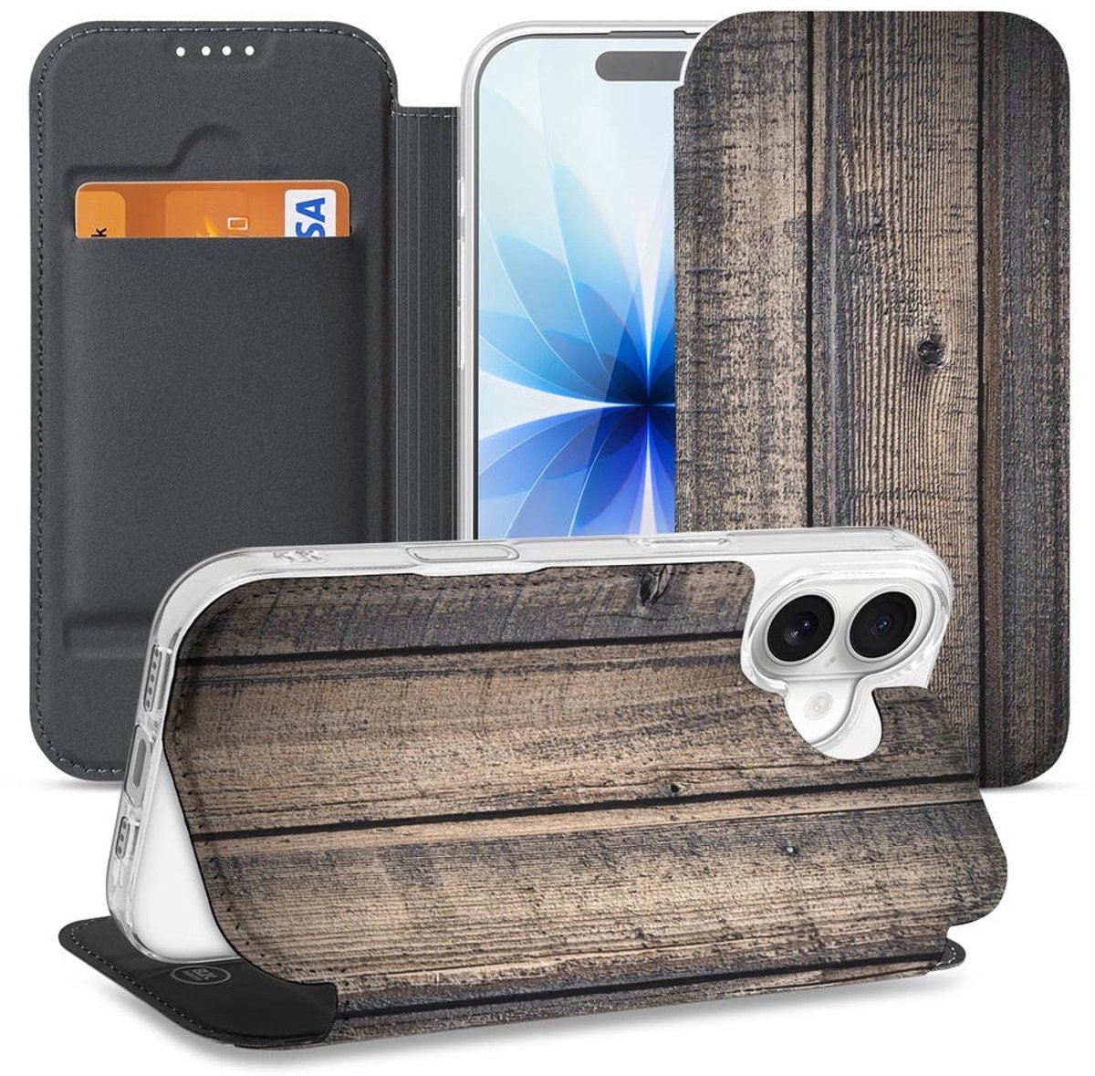 Standcase Hoesje Apple iPhone 17 Steigerhout