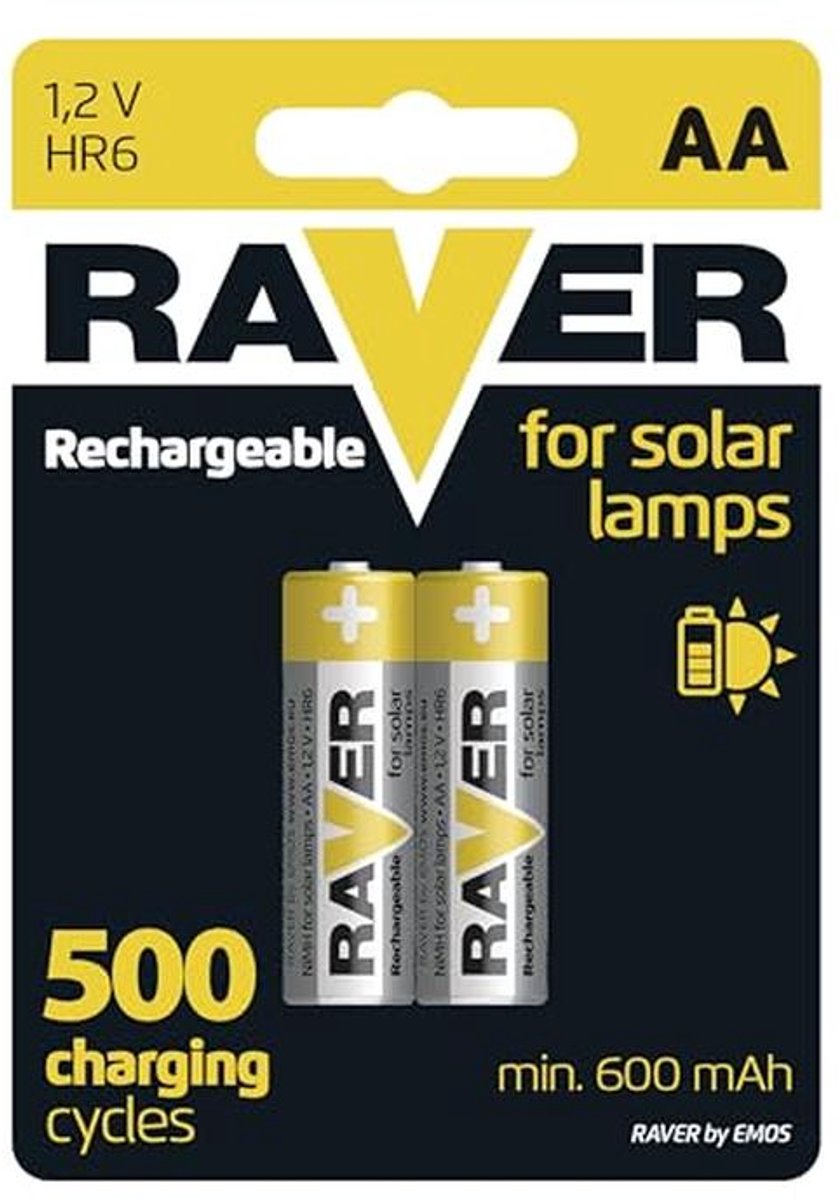 Oplaadbare AA Mignon Accu's voor Zonnelampen - 2 Stuks, 1,2V, 600mAh
