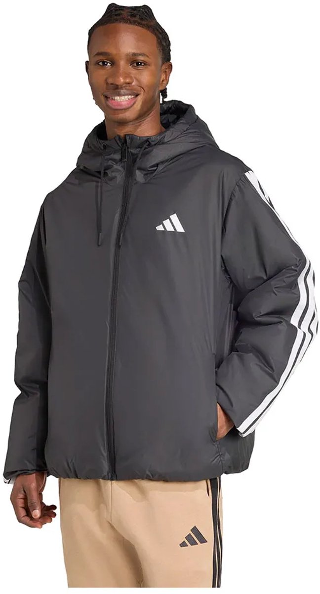 Adidas Essentials Climawarm 3 Stripes Insulated Jas Man Zwart