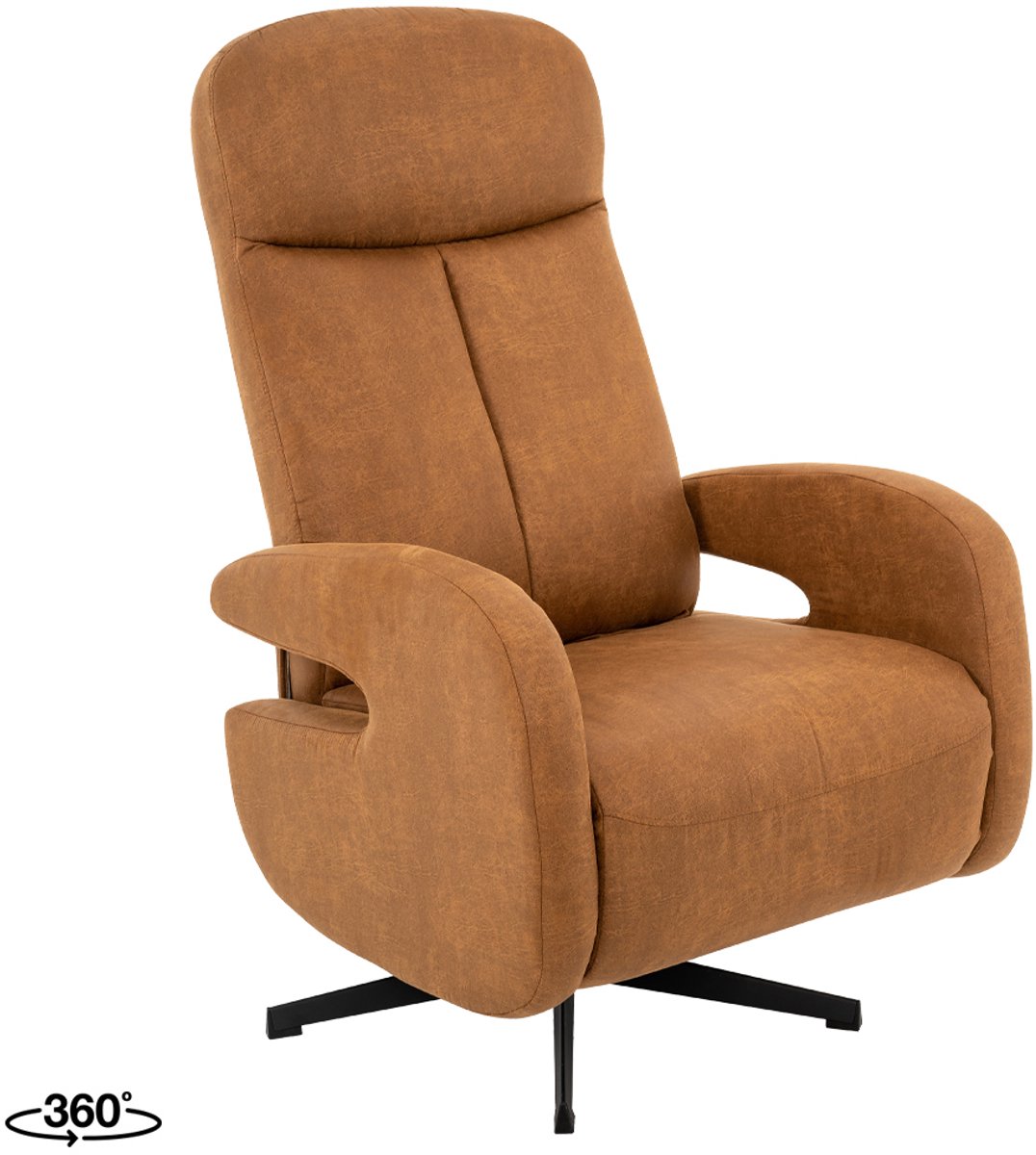 LABEL51 Esbjerg Fauteuil - Bruin - Stof - Manueel Verstelbaar