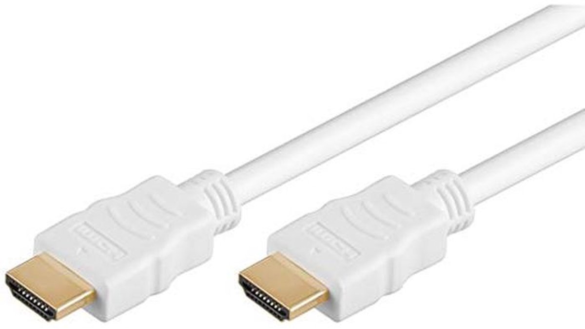 PremiumCord 4K High Speed HDMI + Ethernet-kabel 0,5 m, compatibel met video 4K 2160p, Full HD 1080p, Deep Color, 3D, ARC, HDR, 3x afgeschermd, 10,2 Gbps, vergulde aansluitingen, wit