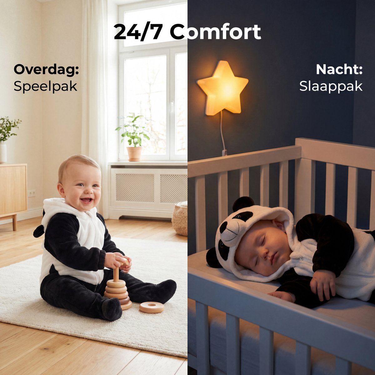 JAXY Baby Onesie - Carnavalskleding Kinderen - Verkleedkleren Jongen en Meisje - Verkleedkleding Kind - Romper - EU (label 100) - Panda — afbeelding 6