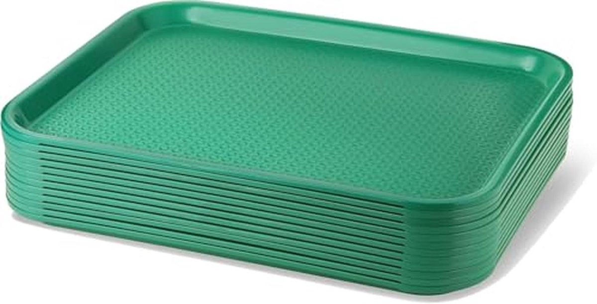 Fastfood Tray Set van 12 - 35 cm x 45 cm - Groen
