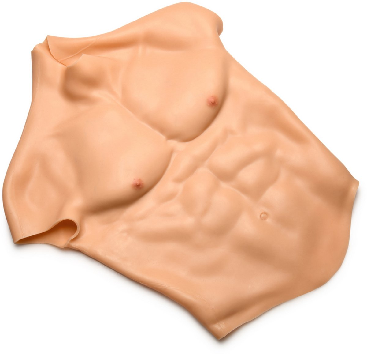 XR Brands Sexy Ripped - Siliconen Mannenborst - Groot - beige