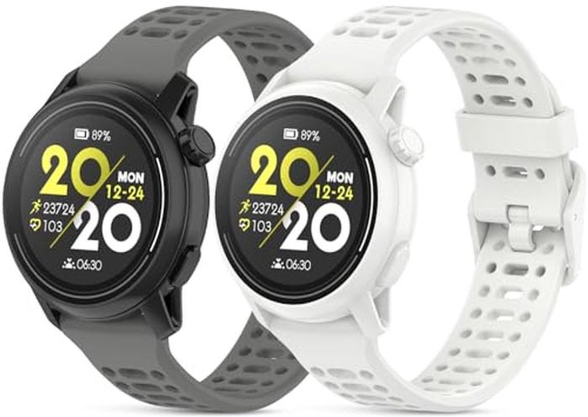 Verstelbare siliconen sportarmband 2 stuks voor smartwatches 46 mm