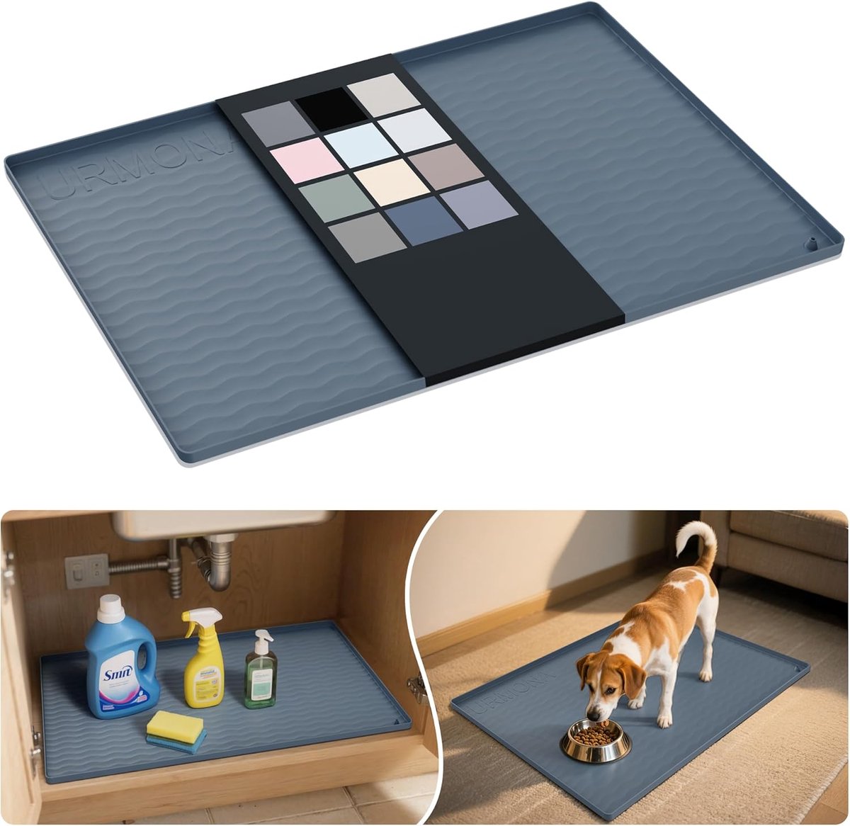 Waterdichte siliconen ondergootsteenmat 50 x 50 cm voor keuken en badkamer